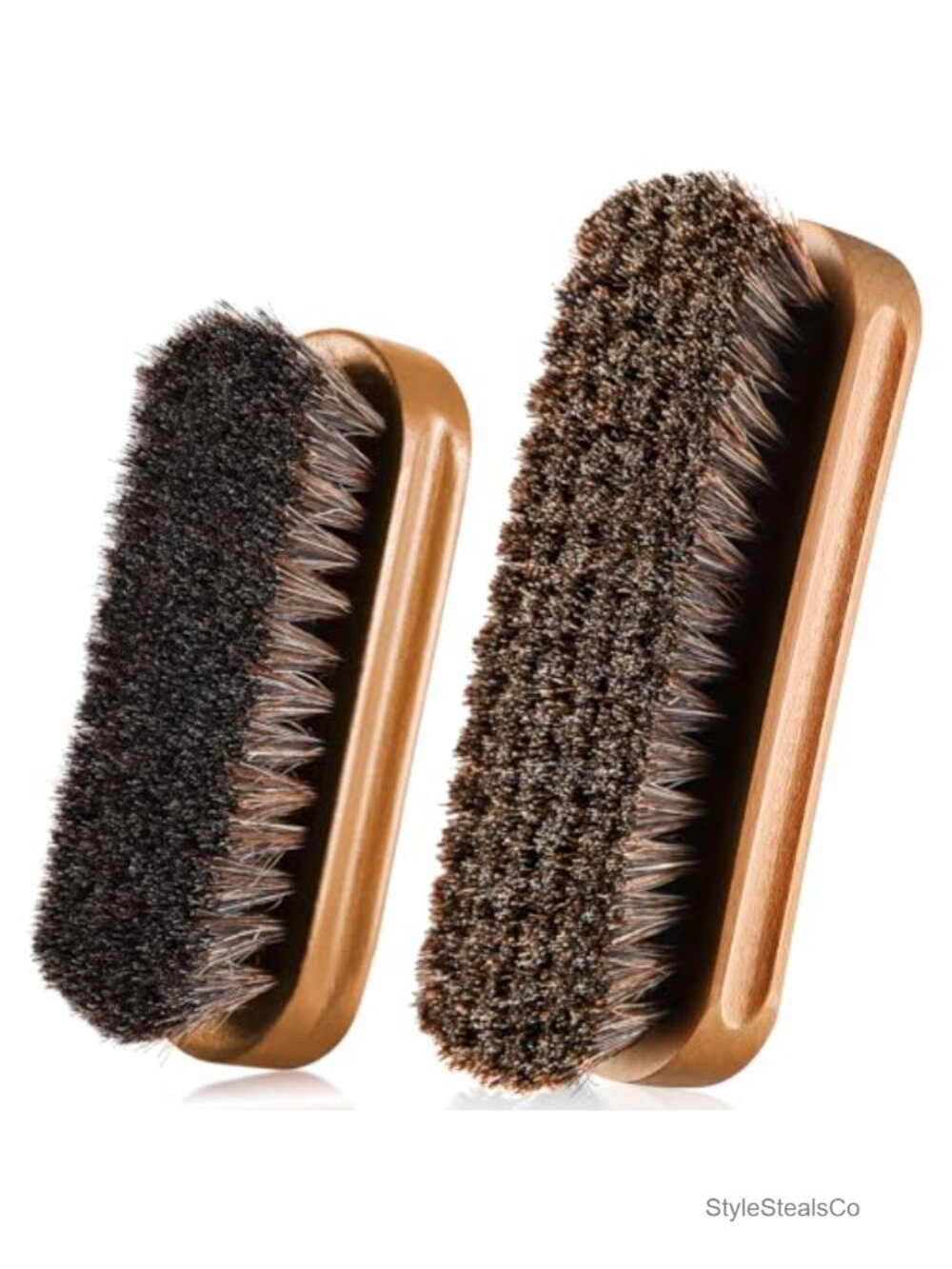 Horsehair Shoe Brush Kit Polish Dauber Applicators Leather Boots Care